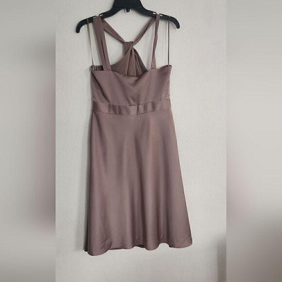 J. Crew Halter Crisscross Silky Dress in Brown Size 10 - Picture 2 of 10
